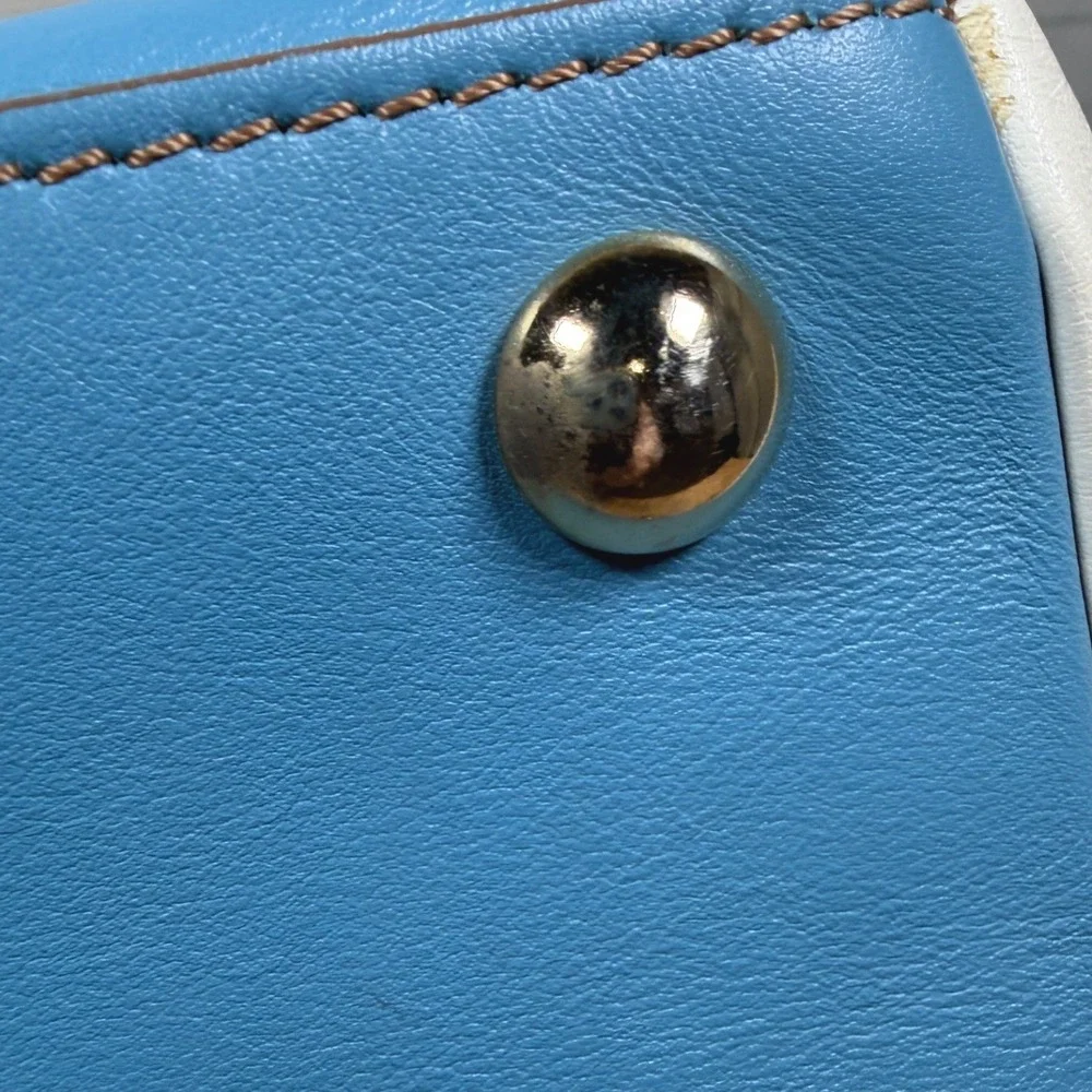 Vittoria Napoli Italian Leather Color-Block Hobo Bag